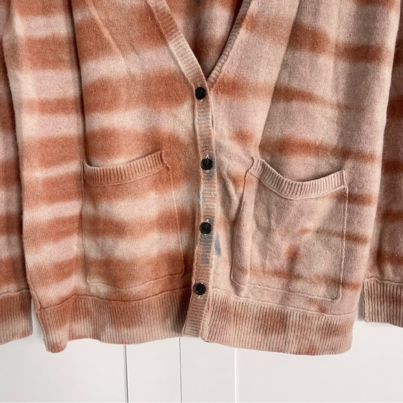 Raquel Allegra Tiger Animal Print Soft Cashmere V-Neck Sweater Cardigan Large - Picture 4 of 9